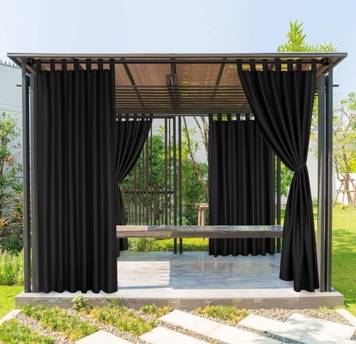 Waterproof Outdoor Curtains for Patio Gazebo Thick Privacy Grommet ...