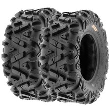 Pair of 2, 26x10-12 26x10x12 ATV UTV SxS All Terrain 6 Ply Tires A033 by SunF