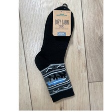Northeast Outfitters Cozy Cabin Socks Men's Shoe Size 8-12.5 Black New