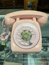 Vintage Pink Monophone Rotary Dial Telephone Desk Phone Automatic Electric Co