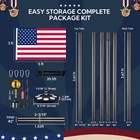 Yescom 20Ft Sectional 13Gauge Aluminum Flag Pole Kit with 136 LED Solar Light — photo 7