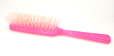 Vintage Pink Plastic Hair Brush with Nylon Bristles Stamped Standard Nylon