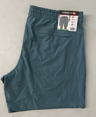 QUIKSILVER Hybrid Shorts Dry Flight Drawstring BLUE Stretch XL 7'' Inseam Quick