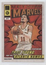 2021 Panini Donruss Net Marvels Press Proof Gold Foil Black Text Trae Young 00zd