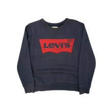 Levi'S Vintage Retro Spellout Logo Navy Crewneck Cotton Size XS