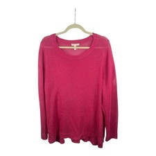 Eileen Fisher Sweater Womens Linen Pullover Lightweight 1X Coastal Minimalist