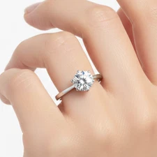 VS EFG 0.90 Ct Lab Grown Diamond 6 Prong Set Solitaire Wedding Ring 14K Gold