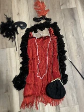 ROARING 20'S FLAPPER COSTUME ..COMPLETE OUTFIT WITH 7 PCS