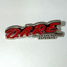 ** FUNNY ** D.A.R.E. "Drugs Are Really Expensive" Collar, Brooch, Lapel, Tie Pin