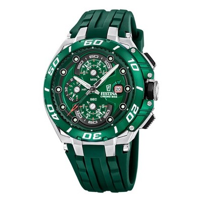 Festina Chronograph F20755-3 Dark Green Chrono Bike 2026 Rubber Strap 20ATM