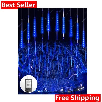 Meteor Shower Lights Outdoor Christmas Lights, 16 Inch 10 Tubes 360 LEDs Fall...