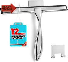 12-Inch All-Purpose Shower Squeegee for Shower Doors, Tile Shower Walls, Bathro