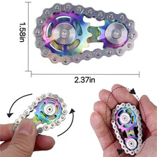 Gear Fidget Sprockets Hand Roller Metal Cool Finger Fidget Spinner Chain EDC Toy