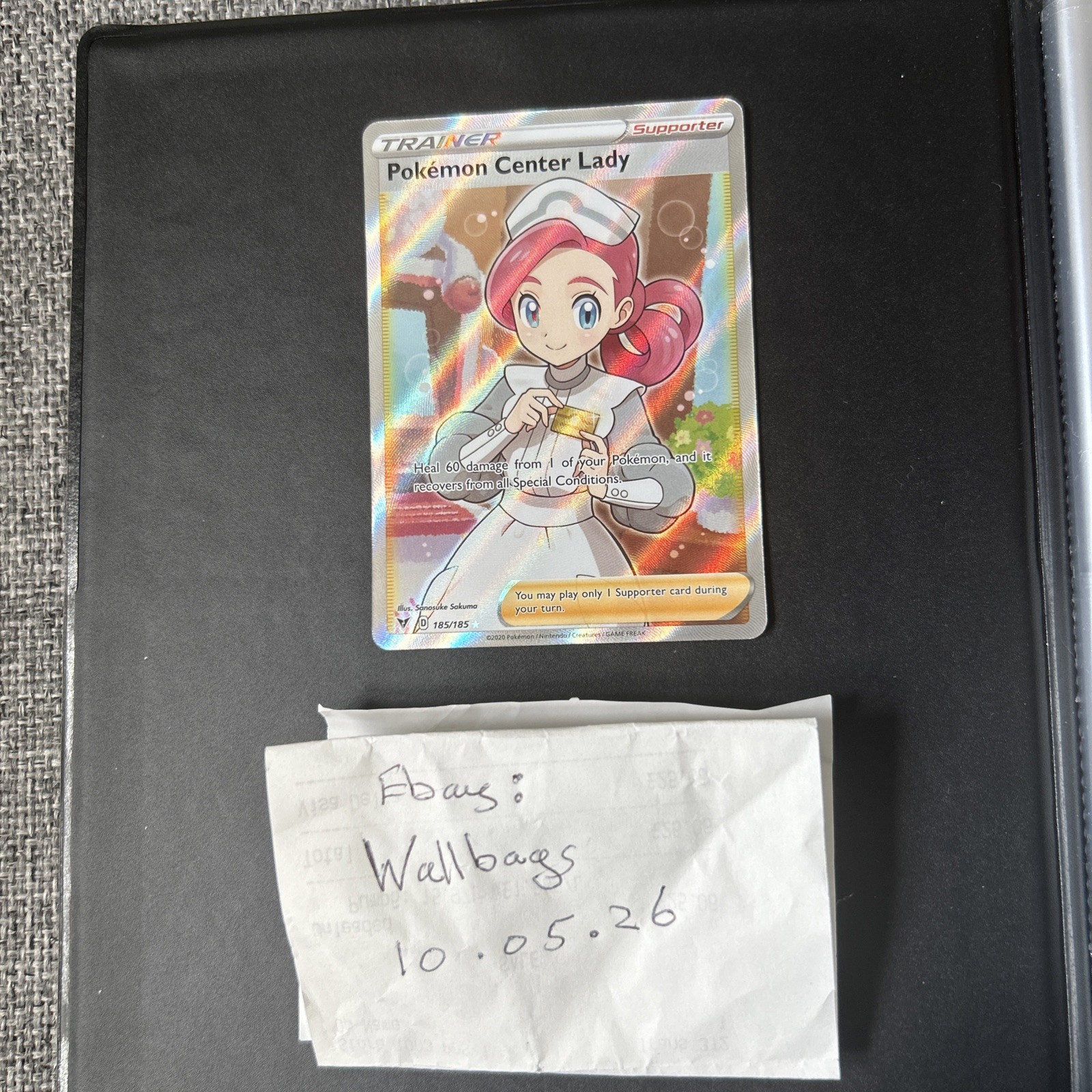 2020 Pokémon Center Lady #185 GEM MT 10 2020 POKEMON CENTER LADY 185/185 - Full Art [Vivid Voltage] - Gem