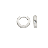 Cem Creolen 925 Silber Rhodiniert Mattiert Ø 11 Mm 3,0 Mm Breit Klapp