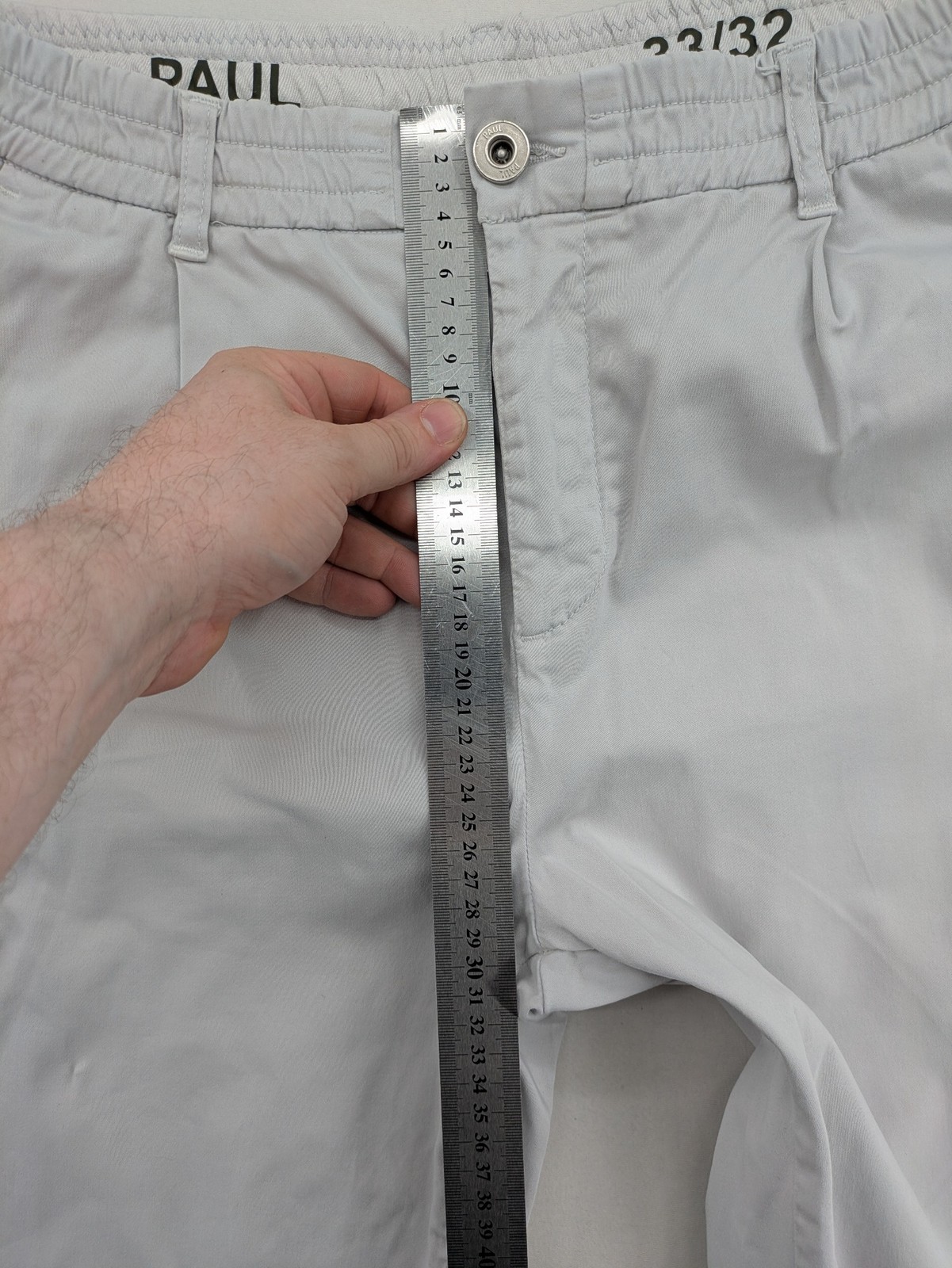 Paul Herren Chino Hose Gr 33/32 Hellgrau Stretch Baumwolle Freizeithose image 5