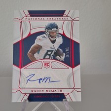 2021 NFL National Treasures Rookie Signatures Racey McMath Jersey Number Red /81