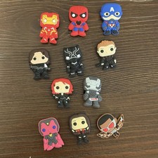 Lot of 10 Marvel Comics Avengers Crocs Jibbitz Shoe Charms, Superheroes