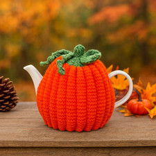 Knitting Pattern Pumpkin Tea Cosy 3 sizes To fit 2, 4 or 6 Cup Teapot Halloween