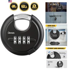 Combination Disc Padlocks for Outdoor - Heavy Duty 4 Digit Code Lock, Combo L...