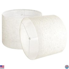 VEVOR 2-Pack Drum Lamp Shades - 13" Top x 13" Bottom x 10" High, Linen Design