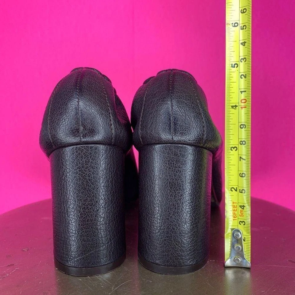 Bomba Alberto Fermani Cuero Marrón Oscuro Punta Redonda Tacón Bloque Talla 10 Foto 4 de 4