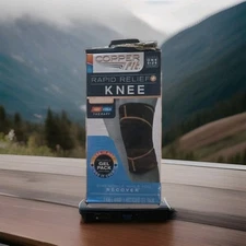 Copper Fit Rapid Relief, Adjustable Fit, Knee Wrap with Hot/Cold Gel Dmged Box