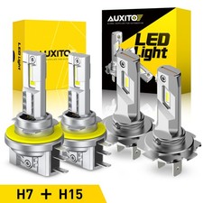 AUXITO H15/H7 LED Headlight Kit High Low Beam for Alfa Romeo Stelvio 2017-2022