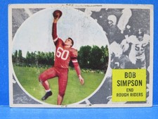 1960 Topps CFL Canadian Football Card #65, BOB SIMPSON, Ottawa Rough Riders