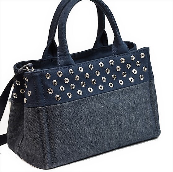 Item PRADA CANAPA Denim Tote Bag 1BG439 from japan thumbnail 2