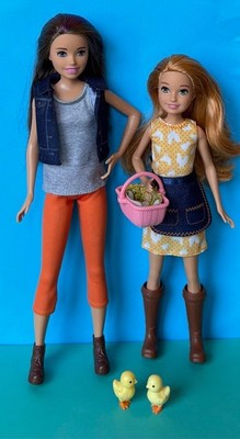 Barbie Sweet Orchard Farm Skipper & Stacie Puppe Huhn Küken Eier