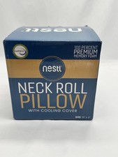 NESTL Neck Roll Pillow Cooling Cover Memory Foam 18” X 4” White NIB