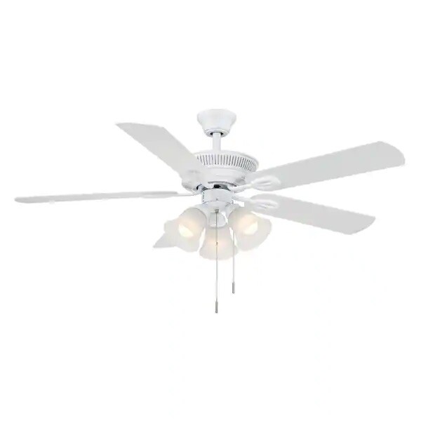 Hampton Bay Glendale III 52 in. LED Indoor White Ceiling Fan with