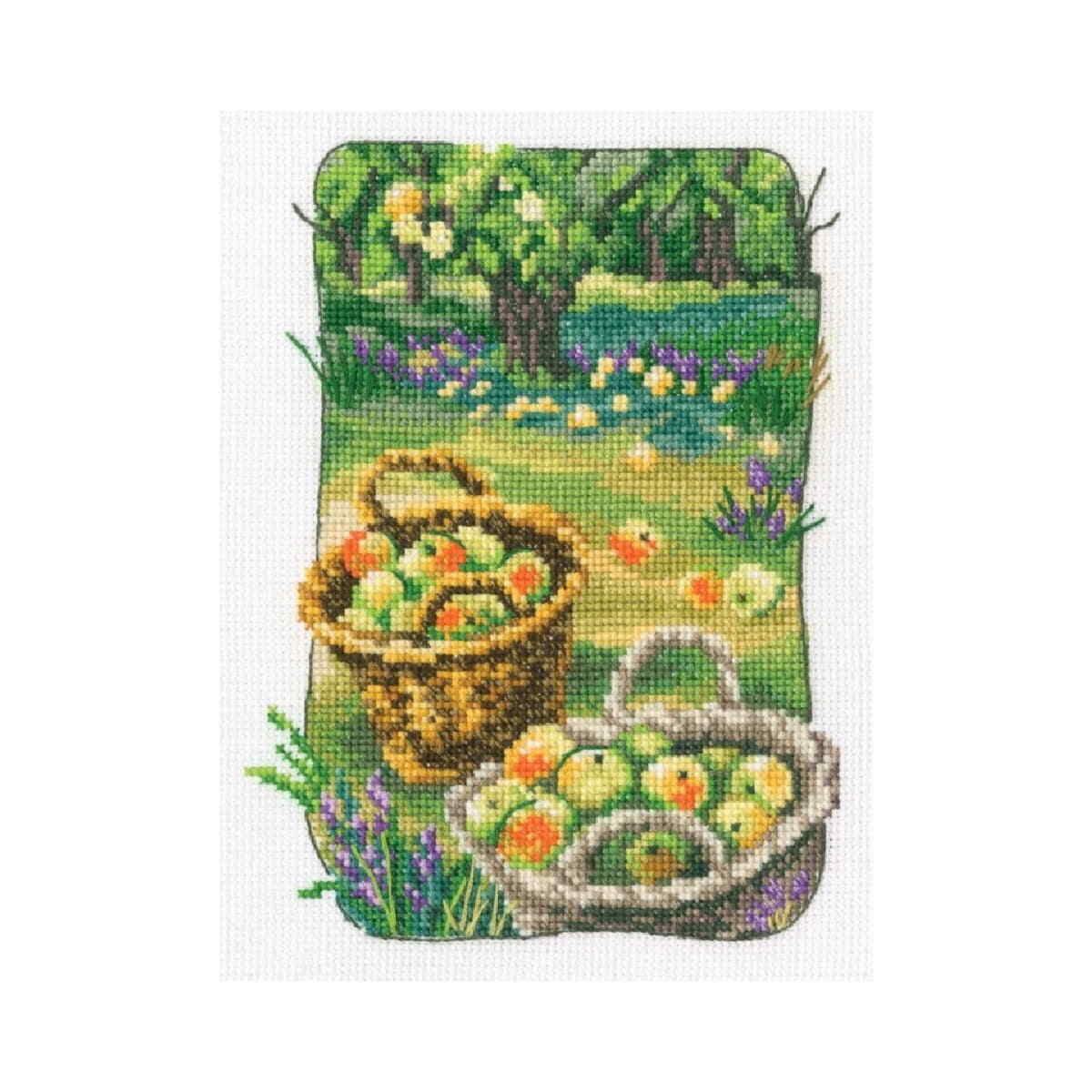 RTO counted cross stitch kit ""Grandmothers old Garden"", 12,5x17cm, DIY C344