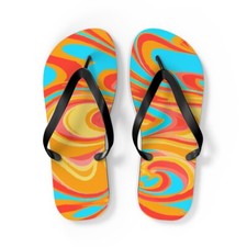 Abigail Boothman, Shoemaker. - Psychedelic Trippy Flip Flop Beach Sandals