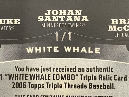 2006 Topps Triple Threads Relics White Whale 1/1! 🔥Johan Santana one of one!! - Picture 1 of 4