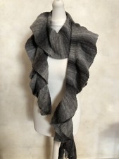 Armani Exchange ladies long grey ruffle scarf approx  190 cm long - bouncy
