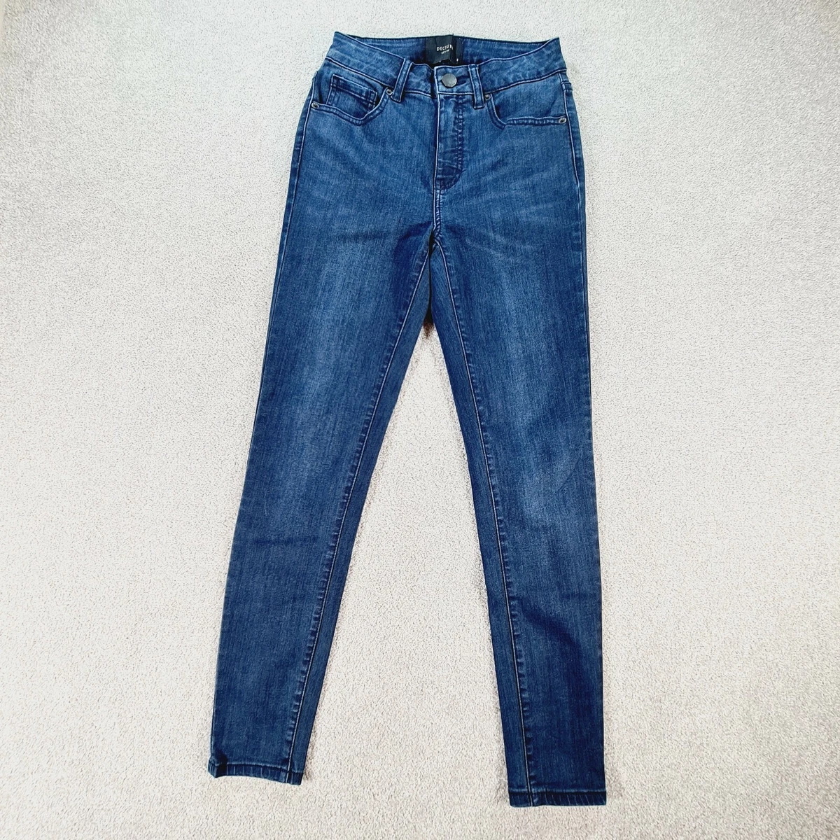 DECJUBA Jeans Womens 8 Blue Skinny Denim Mid Rise Stretch Casual Dark Wash Zip