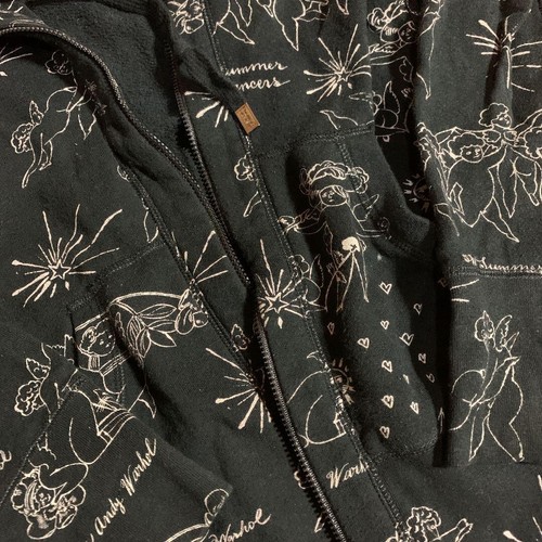 Hysteric Glamour Andy Warhol Hoodie Full zip Angel print Black No box - Picture 3 of 4