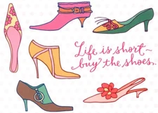 Funny Shoe Shoes Heels Pump Pumps Boots Blank Hallmark Note Cards - Set of 6