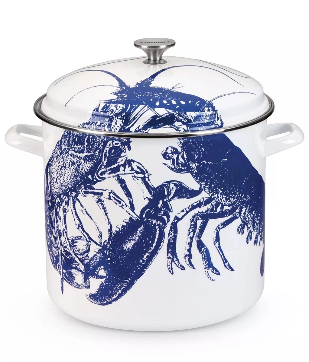 Caskata™ 16 Qt. Enamel on Steel Stockpot & Lid lobster Design