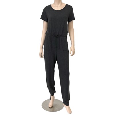 Thread Times New York Jumpsuit Women Large Gray Loungewear Short Sleeve NWT