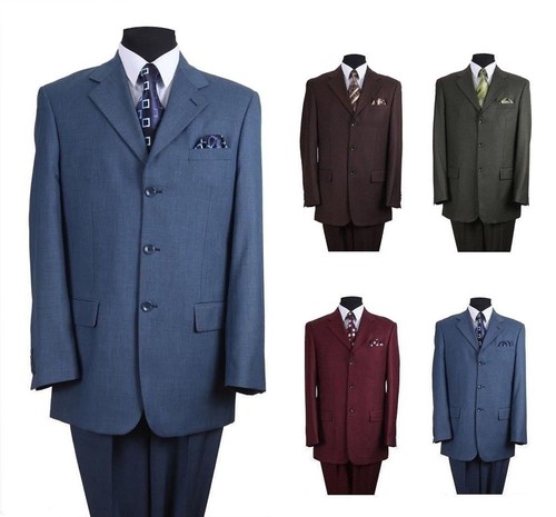Para Hombre Clásico 3 Botones Lana sentir negocios traje de Milano Moda  Estilo 5802m | eBay