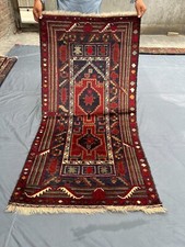 Afghan Prayer Rug 2'7 x 5 ft Hand Knotted Wool Tribal Medallion Accent Carpet