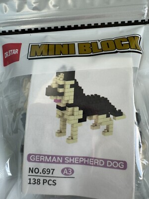 Dr. Star Mini Block Dog German Shepherd Schäferhund 138 PCS Klemmbausteine OVP