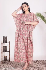 Women Long Dress Printed NIce Kaftan For Bohemian Night Dress Beach Wear Caftan