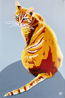 Original Gemälde Katze Portrait Zeitgenössische Kunst Unikat Modern Artwork POP
