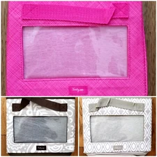 NEW! Thirty One Your Way Rectangle Bin Taupe Playful Parade Perfect Pendant Pink