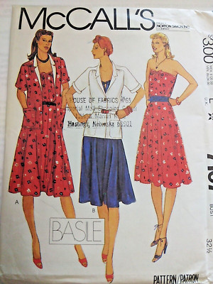 Open Jacket Strapless Dress 10 McCalls 7107 Sewing Pattern UC VTG Basile Loose