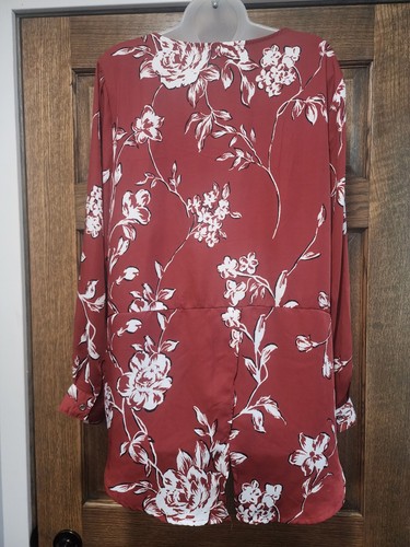 Ophelia Roe Women's Sheer Floral Shirt XL Lightweight Tunic Blouse - Picture 3 of 6